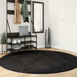 Vidaxl Teppich Huarte Low -Molon Weichwaschbar Ø 200 cm schwarz - afbeelding 1