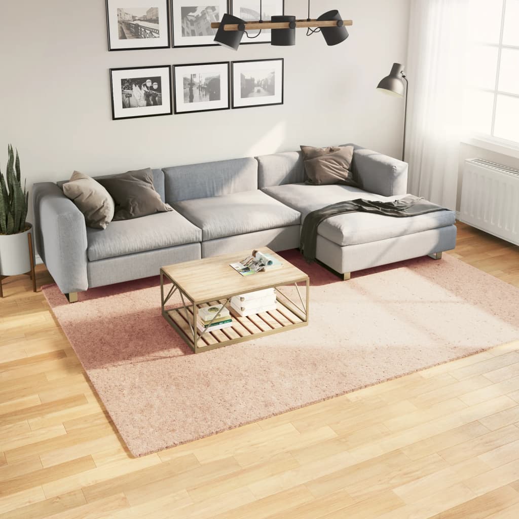 Vidaxl Teppich Huarte Low -Molzen weichwaschbar 200x280 cm Pink