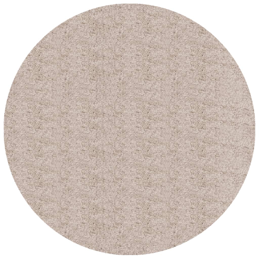 Vidaxl Teppich Pamplona Shaggy hoch modern Ø 80 cm Beige