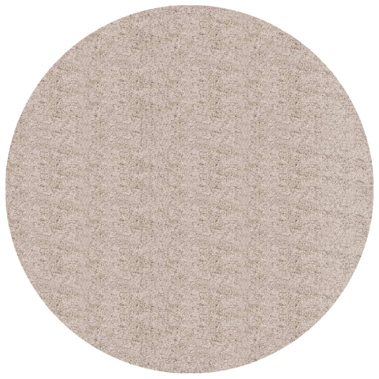 Vidaxl Teppich Pamplona Shaggy hoch modern Ø 80 cm Beige