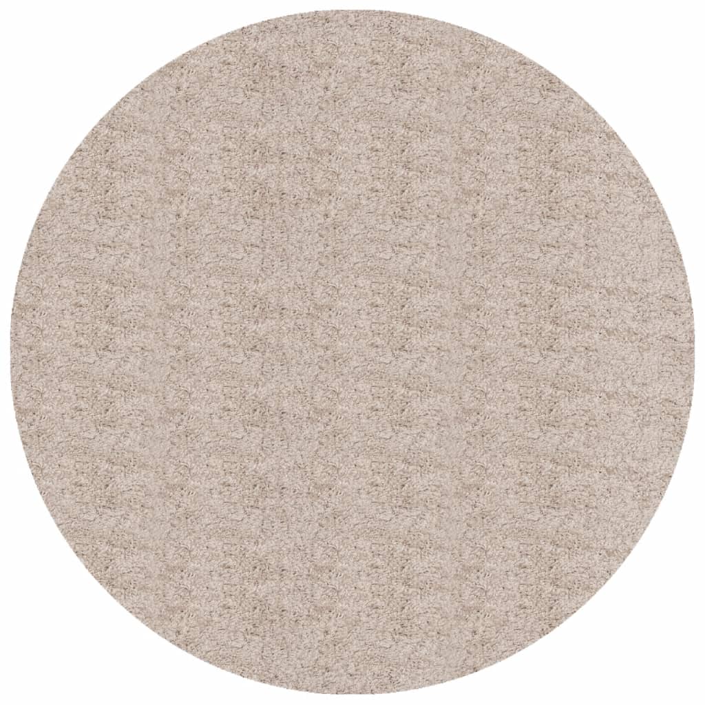 Vidaxl Teppich Pamplona Shaggy hoch modern Ø 100 cm Beige
