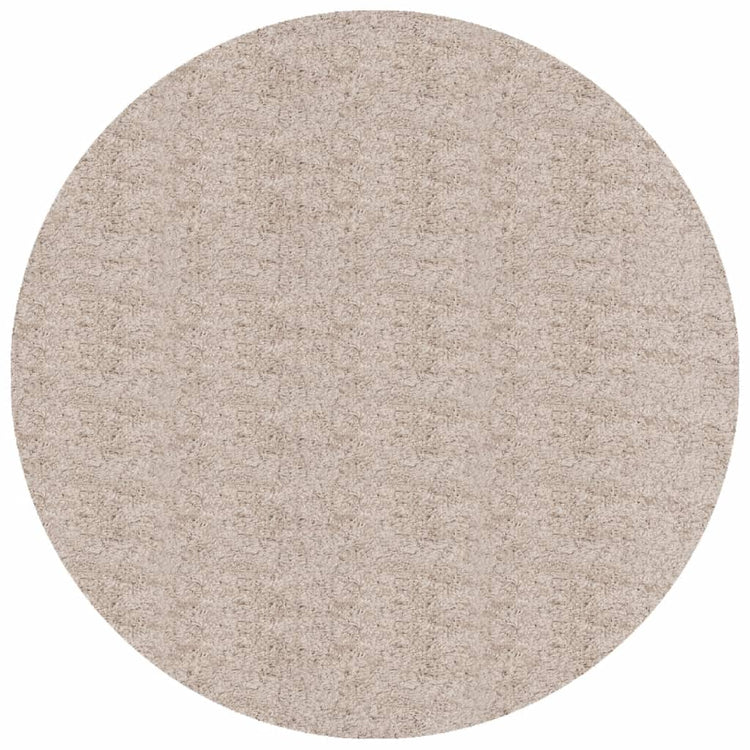 Vidaxl Teppich Pamplona Shaggy hoch modern Ø 100 cm Beige