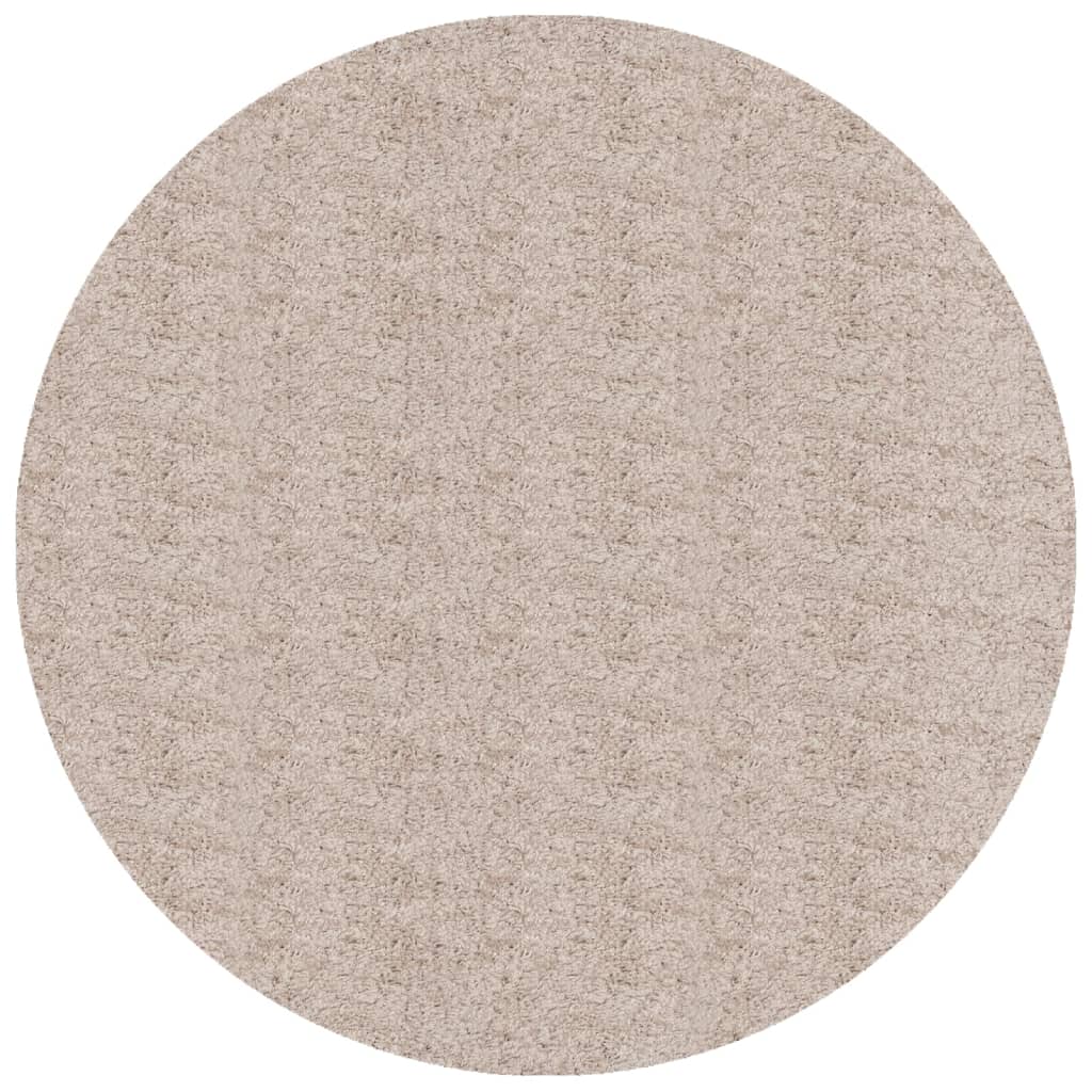 Vidaxl Teppich Pamplona Shaggy hoch modern Ø 120 cm Beige