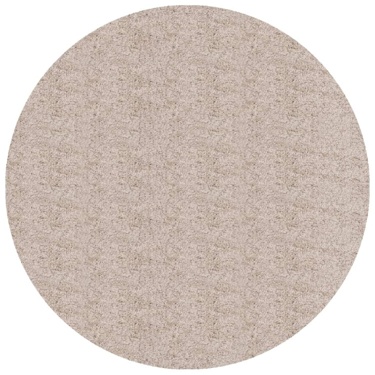 Vidaxl Teppich Pamplona Shaggy hoch modern Ø 240 cm Beige