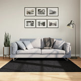 Vidaxl Teppich Pamplona Shaggy hochmoderne 160x160 cm schwarz - afbeelding 1