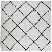 Vidaxl Teppich Shaggy High Stape Moderne 120x120 cm Creme und Schwarz - afbeelding 2