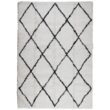 Vidaxl Teppich Pamplona Shaggy hochpapel 120x170 cm Creme und Schwarz - afbeelding 2