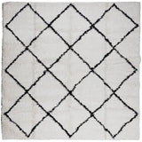 Vidaxl Teppich Shaggy High Stapel moderner 160x160 cm Creme und Schwarz - afbeelding 2