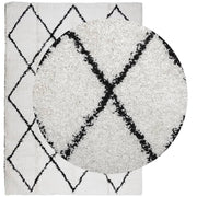 Vidaxl Teppich Pamplona Shaggy hochstange 200x280 cm Creme und Schwarz - afbeelding 3
