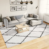 Vidaxl Teppich Pamplona Shaggy hochstange 240x340 cm Creme und Schwarz - afbeelding 1