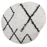 Vidaxl Teppich Pamplona Shaggy hochhaufen Ø 280 cm Creme und schwarz - afbeelding 3