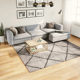 Vidaxl Teppich Pamplona Shaggy hochpol 240x240 cm Beige Anthrazit - afbeelding 1