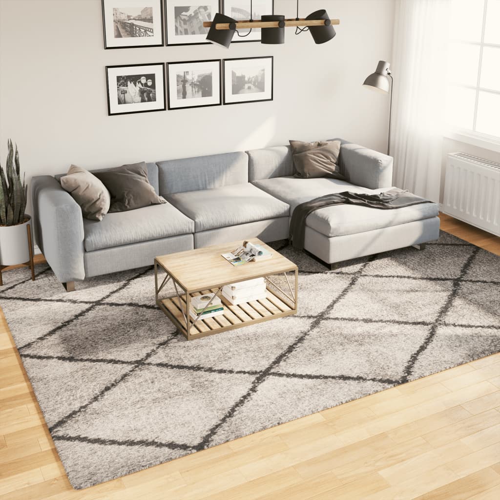 Vidaxl Teppich Pamplona Shaggy hochpol 240x340 cm Beige Anthrazit