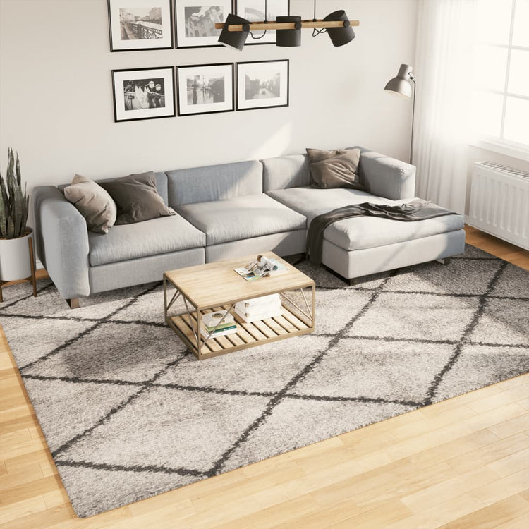 Vidaxl Teppich Pamplona Shaggy hochpol 240x340 cm Beige Anthrazit