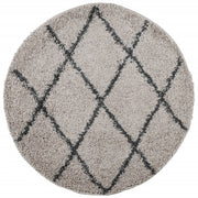 Vidaxl Teppich Pamplona Shaggy hochhaufen Ø 100 cm Beige Anthrazit - afbeelding 2