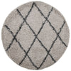 Vidaxl Teppich Pamplona Shaggy hochhaufen Ø 120 cm Beige Anthrazit