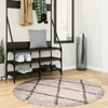 Vidaxl Teppich Pamplona Shaggy hochhaufen Ø 120 cm Beige Anthrazit