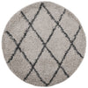 Vidaxl Teppich Pamplona Shaggy SCHWAHL Ø 160 cm Beige Anthrazit