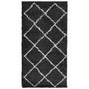 Vidaxl Teppich Pamplona Shaggy hochpol 80x150 cm schwarz und creme - afbeelding 2