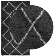 Vidaxl Teppich Pamplona Shaggy hochpol 80x150 cm schwarz und creme - afbeelding 3