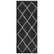 Vidaxl Teppich Pamplona Shaggy hochpol 80x200 cm schwarz und creme - afbeelding 2