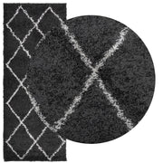 Vidaxl Teppich Pamplona Shaggy hochpol 80x200 cm schwarz und creme - afbeelding 3