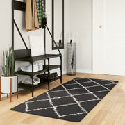 Vidaxl Teppich Pamplona Shaggy hochpol 80x200 cm schwarz und creme - afbeelding 1