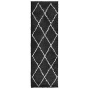 Vidaxl Teppich Pamplona Shaggy hochpol 80x250 cm schwarz und creme - afbeelding 2