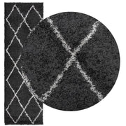 Vidaxl Teppich Pamplona Shaggy hochpol 80x250 cm schwarz und creme - afbeelding 3