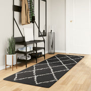 Vidaxl Teppich Pamplona Shaggy hochpol 80x250 cm schwarz und creme - afbeelding 1