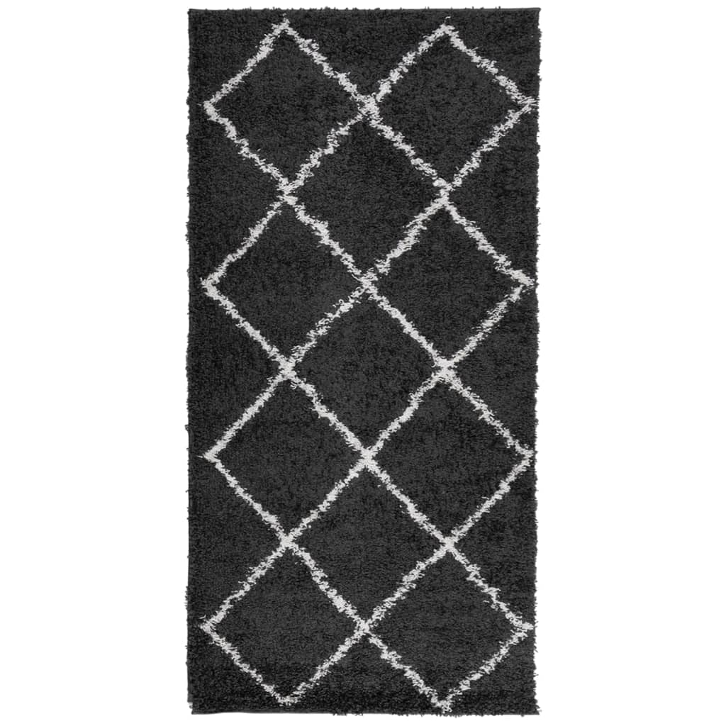 Vidaxl Teppich Shaggy High Stape Moderne 100x200 cm schwarz und creme