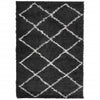 Vidaxl Teppich Shaggy High Stapel moderner 140 x 200 cm schwarz und creme