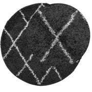 Vidaxl Teppich Pamplona Shaggy hochpapel Ø 120 cm schwarz und creme - afbeelding 3