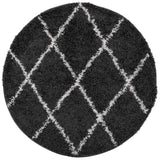 Vidaxl Teppich Pamplona Shaggy hochpol Ø 200 cm schwarz und creme - afbeelding 2