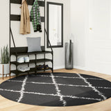 Vidaxl Teppich Pamplona Shaggy hochpol Ø 200 cm schwarz und creme - afbeelding 1
