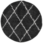 Vidaxl Teppich Pamplona Shaggy hochhaufen Ø 280 cm schwarz und creme - afbeelding 2