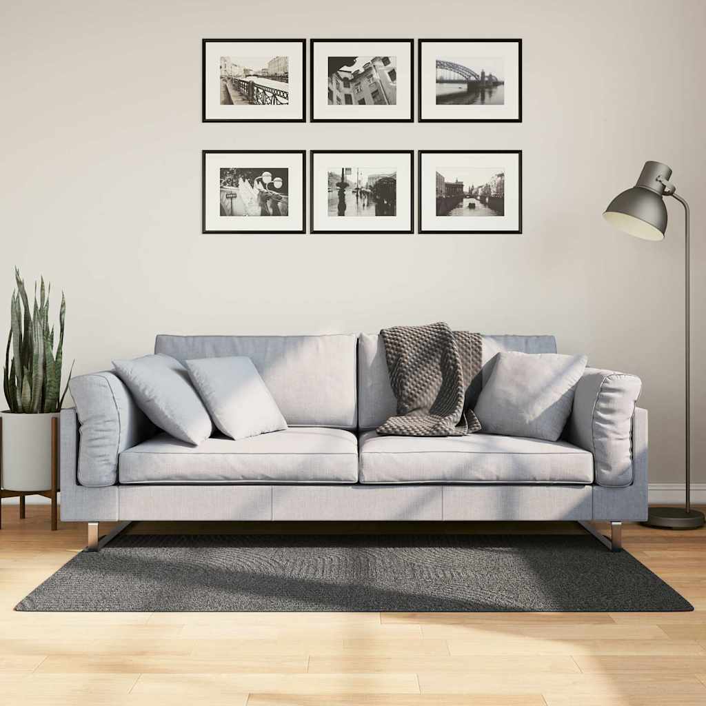 VidaXL Teppich Iza Kurzflor skandinavisch 80x150 cm Anthrazit
