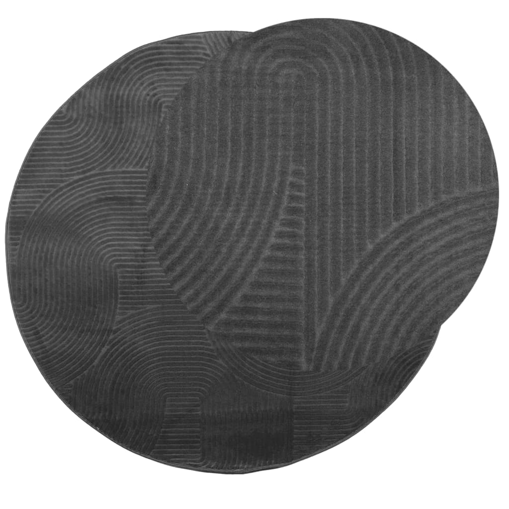 Vidaxl Teppich Iza Kurzflor skandinavisch ø 120 cm Anthrazit