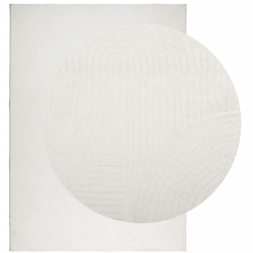 VidaXL Teppich Iza Kurzflor skandinavisch 240x340 cm Creme