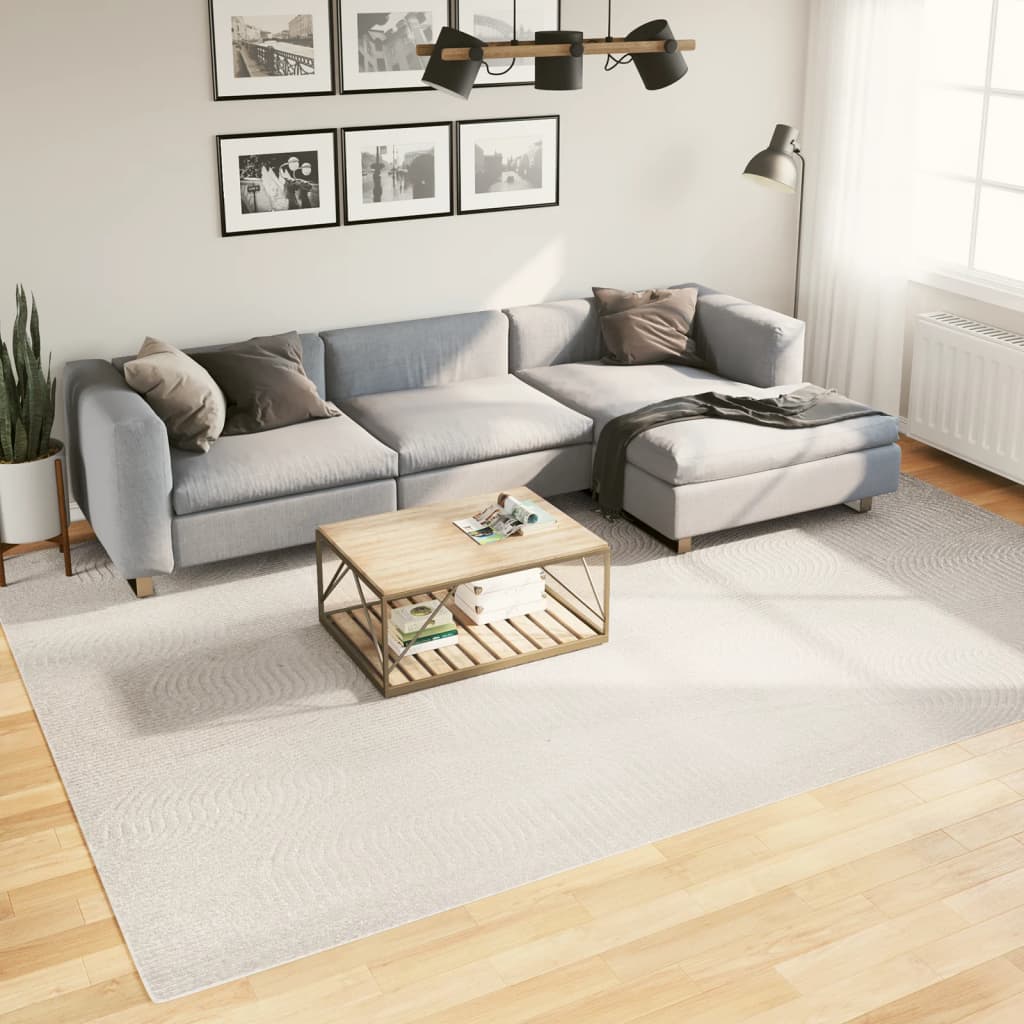 VidaXL Teppich Iza Kurzflor skandinavisch 240x340 cm Creme