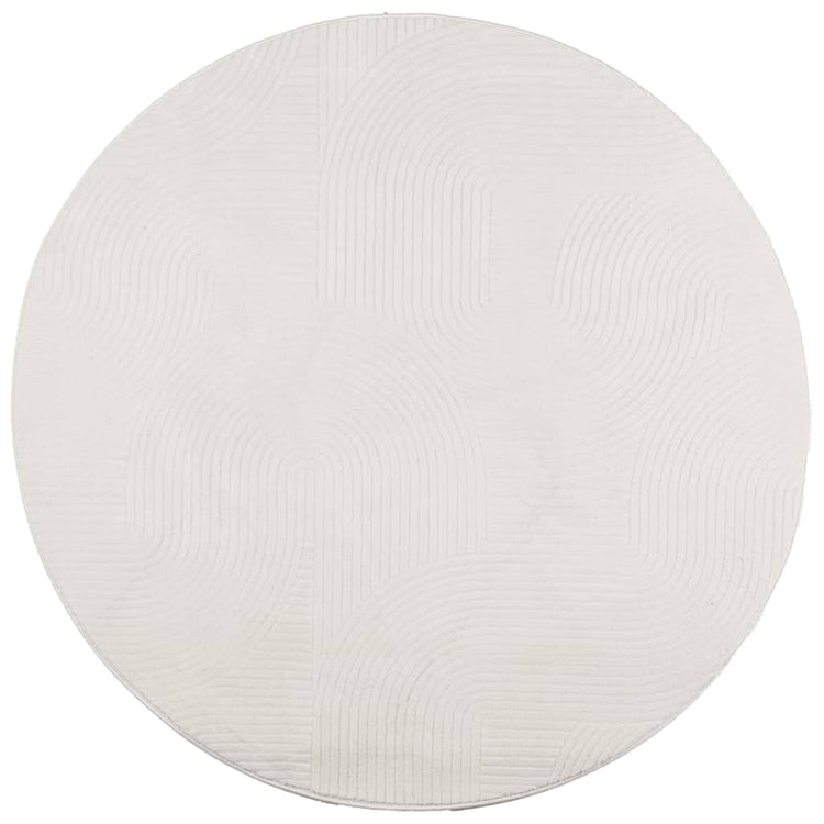 Vidaxl Teppich Iza Low -Pile Scandinavian Ø 80 cm cremefarben -gepflegt