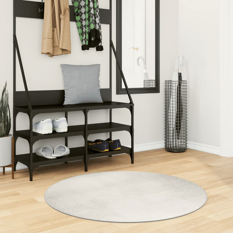 Vidaxl Teppich Iza Low -pile skandinavisch Ø 100 cm creme -gelenkt