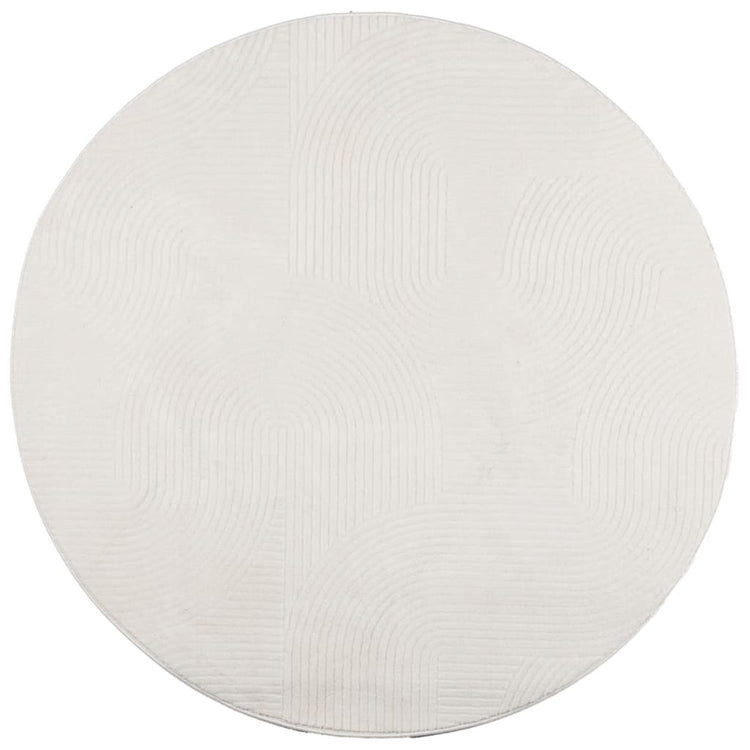 Vidaxl Teppich Iza Low -Pile Scandinavian Ø 120 cm Creme -Colored