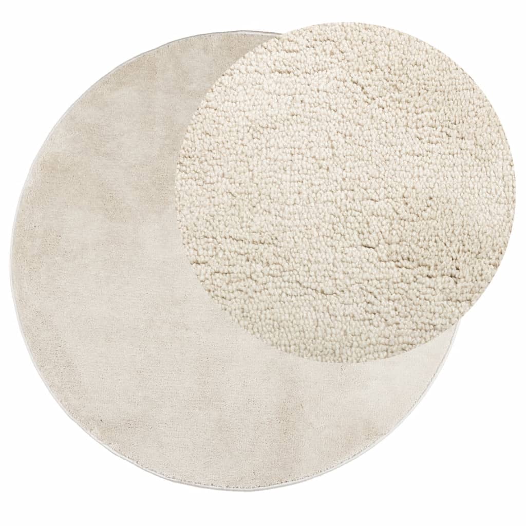 VidaXL Teppich Oviedo Niederflor ø 160 cm Beige