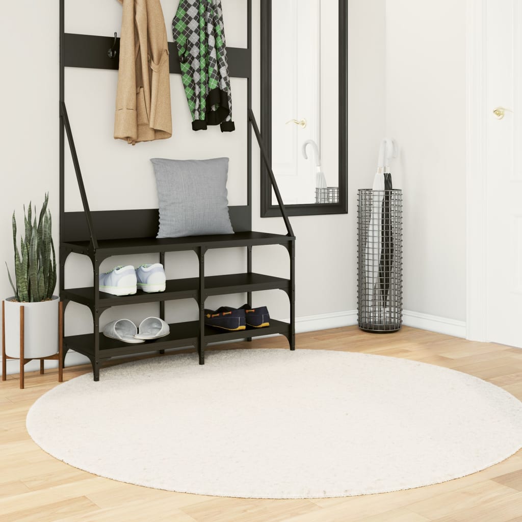 VidaXL Teppich Oviedo Niederflor ø 160 cm Beige