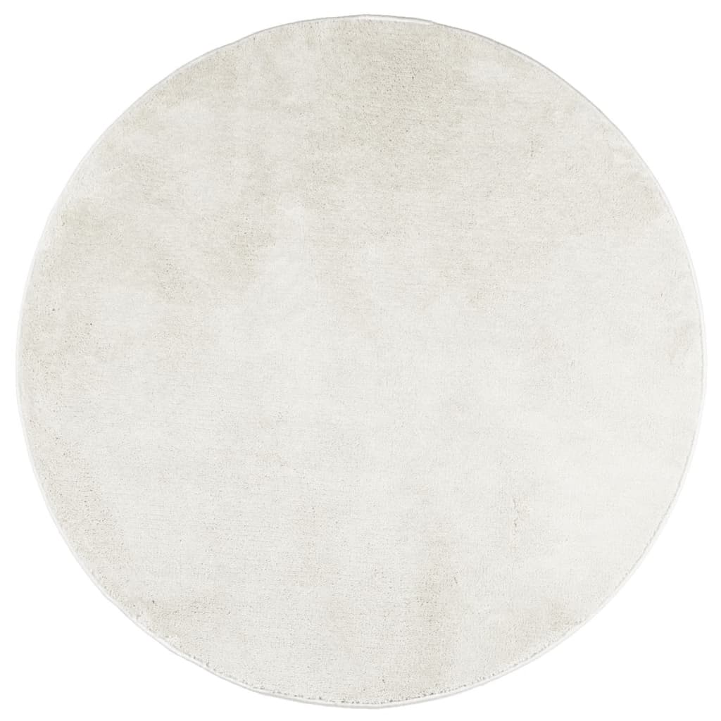 Vidaxl Teppich Oviedo Kurzflor ø 200 cm cremefarben