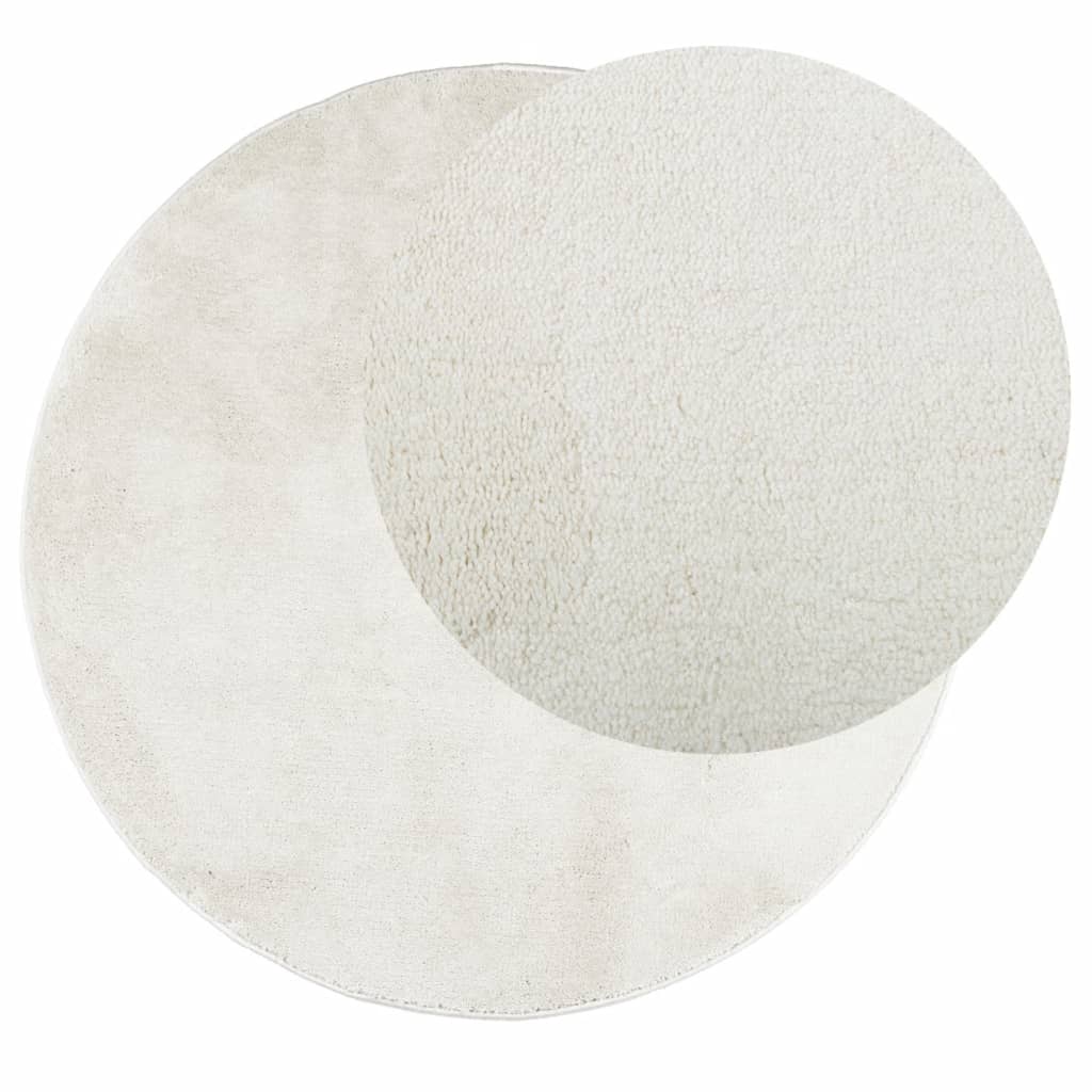 Vidaxl Teppich Oviedo Kurzflor ø 200 cm cremefarben