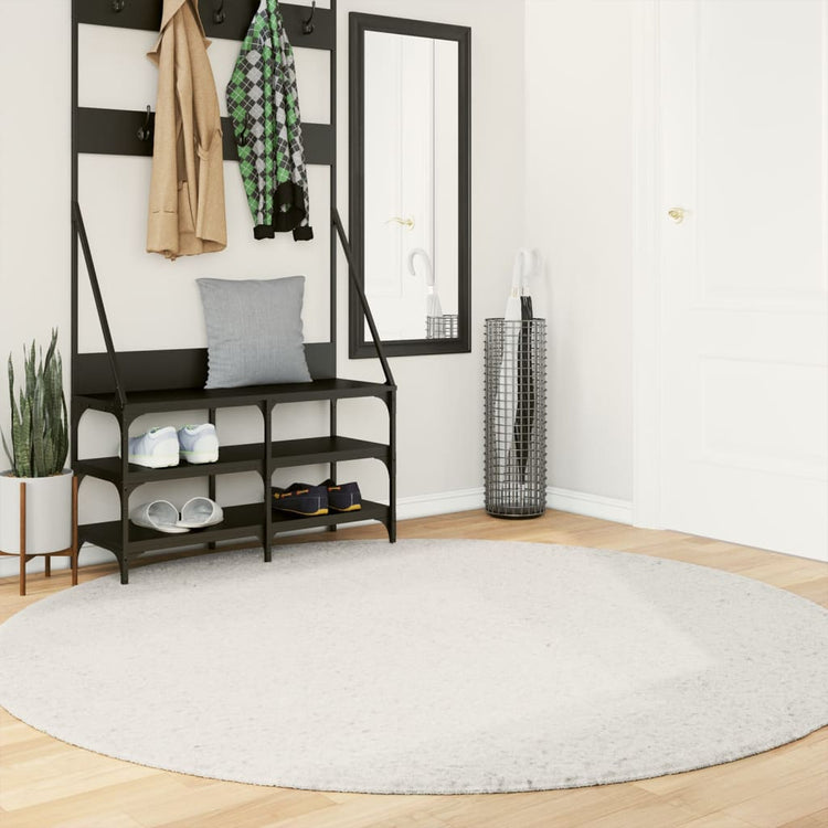 Vidaxl Teppich Oviedo Kurzflor ø 200 cm cremefarben