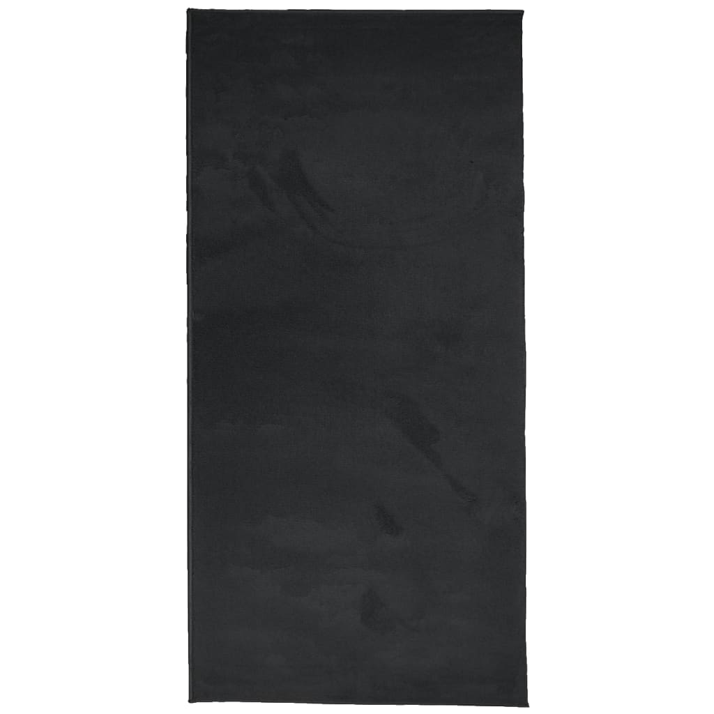 Vidaxl Teppich Oviedo niedrig -100x200 cm schwarz