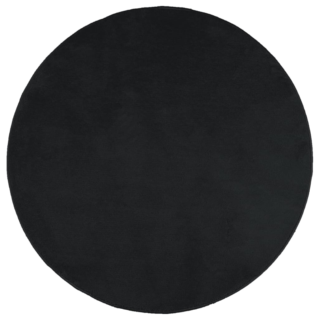 Vidaxx Teppich Oviedo Niederflor ø 160 cm schwarz